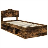  Okvir za krevet s uzglavljem Dimljeni hrast 90 x 190 cm | shoptok.hr