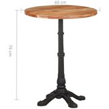 Bistro stolić Ø 60 x 76 cm od masivnog bagremovog drva | shoptok.hr