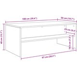  Kava Stol Betonski sivi 100 x 50 x 40 cm Konstruirano drvo | shoptok.hr