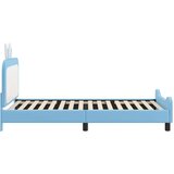  Otroški posteljni okvir z vznožjem Modra 80 x 200 cm PU, (5000104727) | Shoptok.si