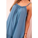 Kesi Włoski Women's muslin dress with straps and frill denim | Shoptok.si