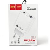 P-D Brzi USB punjač za telefon, 38 W, USB + Type-C, EU adapter, Beli | Eponuda.com