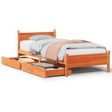 vidaXL Posteljni okvir brez vzmetnice voščeno rjav 90x200 cm borovina, (21527923) | Shoptok.si