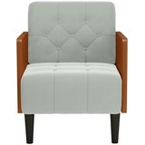SOFA fotelja s naslonima za ruke svijetlosiva 55 cm baršunasta | Shoptok.si