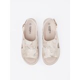 GOODIN Flat sandals with taupe buckle | Shoptok.si