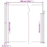  Bočna tenda na uvlačenje krem 220 x 300 cm | shoptok.hr