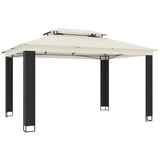  Sjenica s dvostrukim krovom krem 3,94x2,96 m čelična | shoptok.hr