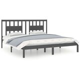  Posteljni okvir siv iz trdne borovine 200x200 cm, (20643337) | Shoptok.si