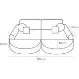 MeowBaby pocket sofa max, 120x25x90cm, bearly, kremasto, (21510705) | Shoptok.si