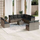 vidaXL 12-dijelni set vrtnih sofa od poliratana s jastucima sivi | shoptok.hr