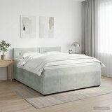  Boxspring krevet s madracem Svjetlosiva 140 x 190 cm Baršun Zelena | shoptok.hr