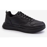 PE1 Lightweight Men's Platform Sneakers in Black Eco Leather Uziran