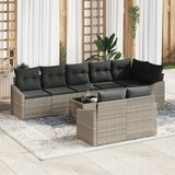 vidaXL Set vrtne sofe s jastučićima od 9 dijelova siva poli ratan | shoptok.hr