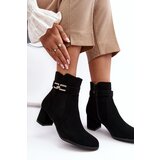 Boto WR1 Women's Low Heel Boots with Ornament Black Numissa | ePonuda.com