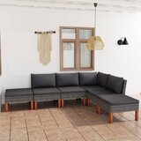 Maison Chic Seti vrtnega pohištva - Vrtna garnitura - Vrtni pohištvo set 6-delna z blazinami poli ratan siva, (21807444) | Shoptok.si
