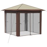 Gazebo s 4 bočne strane 2,6 x 2,6 m Krema i smeđa | shoptok.hr