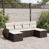 vidaXL 6-dijelni set vrtnih sofa od poliratana s jastucima smeđi | shoptok.hr