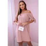 Kesi Włoski Dress tied on the sleeves powdered pink | Shoptok.si