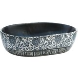 Nadgradni umivaonik crno-plavi ovalni 47 x 33 x 13 cm keramički | shoptok.hr