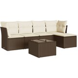  6-dijelni set vrtnih sofa od poliratana s jastucima smeđi | shoptok.hr