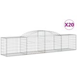  Lučne gabionske košare 20 kom 300x50x60/80 cm pocinčano željezo | shoptok.hr