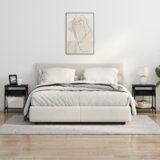 vidaXL Nočna omarica Črni hrast 38 x 30 x 48 cm Konstruiran les | Shoptok.si