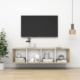 vidaXL Zidni TV ormarić boja hrasta i bijela 37x37x142,5 cm od iverice Cijene