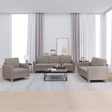  3-dijelni set sofa s jastucima smeđesivi od tkanine | shoptok.hr