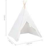vidaXL Dječji šator tipi od breskvine kore bijeli 120 x 120 x 150 cm | shoptok.hr