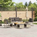  Sjedeća garnitura za vrt 6 kom. Svijetlo siva i tamno siva Svjetlosiva 84 x 45 x 35 cm | shoptok.hr