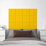  Zidne ploče 12 kom žute 30 x 30 cm baršunaste 1,08 m²