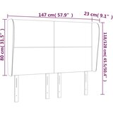  Uzglavlje s ušima smeđesivi 147x23x118/128 cm od tkanine | shoptok.hr