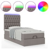  Otoman okvir kreveta s madraca smeđesivi 80x200cm od tkanine - Sivo-smeđa 80 x 200 cm Dizajn s gumbima | shoptok.hr