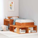  Posteljni okvir brez vzmetnice voščeno rjav 90x200 cm borovina | Shoptok.si