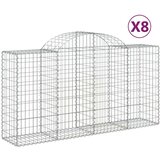  Lučne gabionske košare 8 kom 200x50x100/120cm pocinčano željezo | shoptok.hr