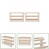 The Living Store Stojalo za čevlje 3-nadstropno 2 kosa trden les jelke - Omarica Za Čevlje, (21744697) | Shoptok.si