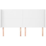  Uzglavlje s ušima bijelo 183x16x118/128 cm od umjetne kože | shoptok.hr