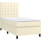  Krevet s oprugama i madracem krem 90 x 200 cm od umjetne kože | shoptok.hr