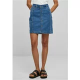 UC Ladies Women's Organic Stretch Denim Skirt with Button Clear Blue Washed
