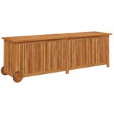  Vrtna kutija za pohranu s kotačima 150x50x58 cm od drva bagrema | shoptok.hr