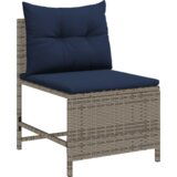 vidaXL Set vanjskih sofa Siva i plava Ratan s metalnim okvirom Standard | shoptok.hr