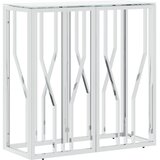  Konzolni stol srebrni 70 x 30 x 70 cm nehrđajući čelik i staklo | shoptok.hr