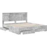  Krevetna konstrukcija s ladicama Betonski sivi 180 x 200 cm | shoptok.hr