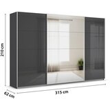 Modern Living Omara Z Drsnimi Vrati Feldkirch, Antracit Slike