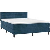  Krevet s oprugama i madracem tamnoplavi 140x200 cm baršunasti | shoptok.hr