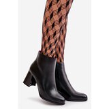 Boto Smooth Women's Heeled Boots Made Of Eco Leather Insulated Black Milisea | shoptok.hr