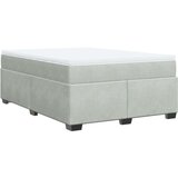 vidaXL Krevet s oprugama i madracem svjetlosivi 160x200 cm baršunasti | shoptok.hr