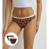 DIM LES POCKETS COTTON SLIP 3x - Women's cotton panties 3 pcs - dark brown - light brown Cene