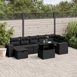 vidaXL 8-dijelni set vrtnih sofa od poliratana s jastucima crni | shoptok.hr