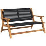 vidaXL Zunanja klop Črna 76x122x73 cm Trden akacijev les, (22015403) | Shoptok.si